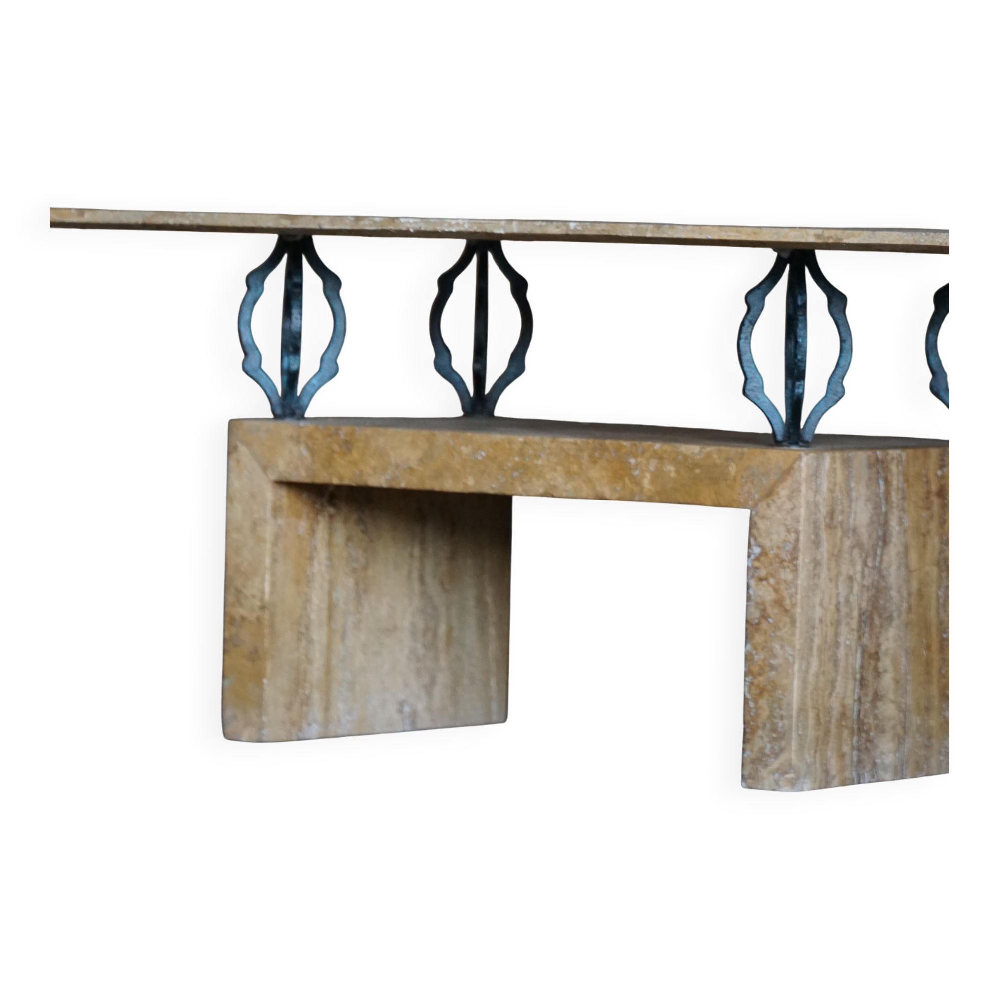 Mid-century rectangular marble coffee table, made in Italy, 1970s.