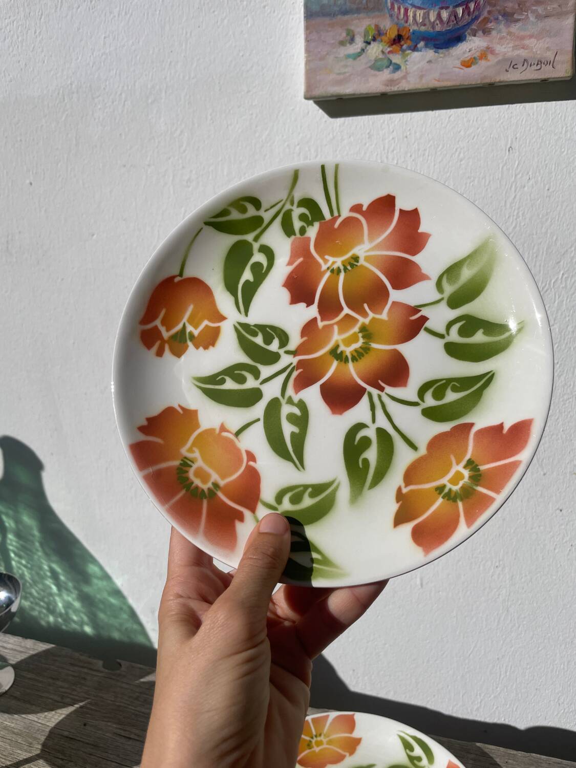8 Moulin des Loups flower-patterned dinner plates