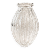 Small frosted cracked glass vase