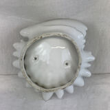 White glazed ceramic handmade soap holder