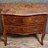 Lady's jump seat commode, curved, Louis XV style made of precious wood.