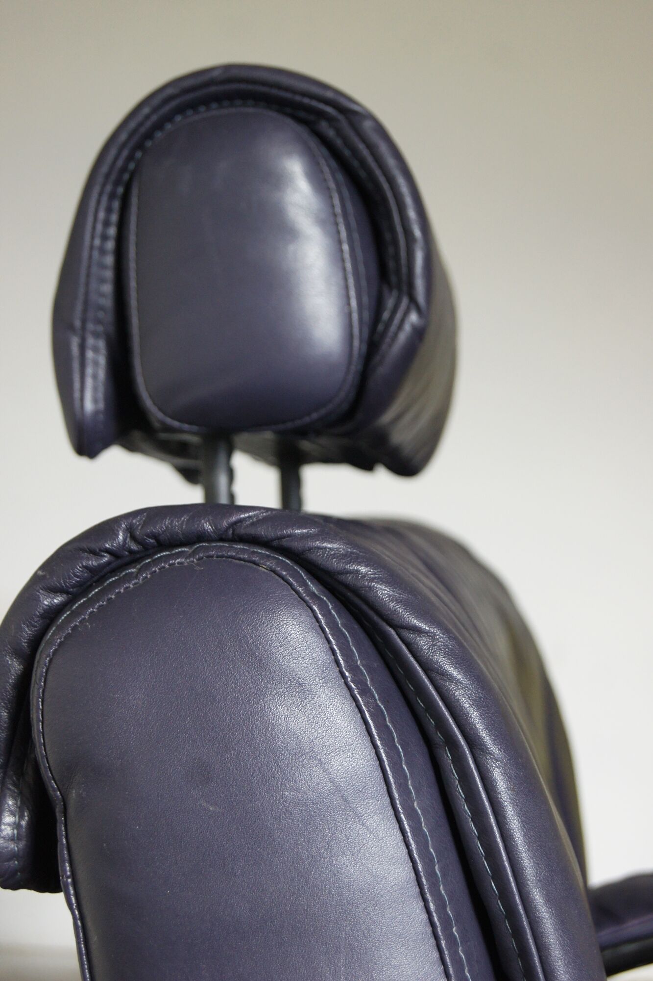 Vintage postmodern leather Italian Memphis lounge armchair