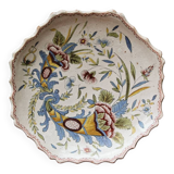 Pair of octagonal Rouen plates, signed AP