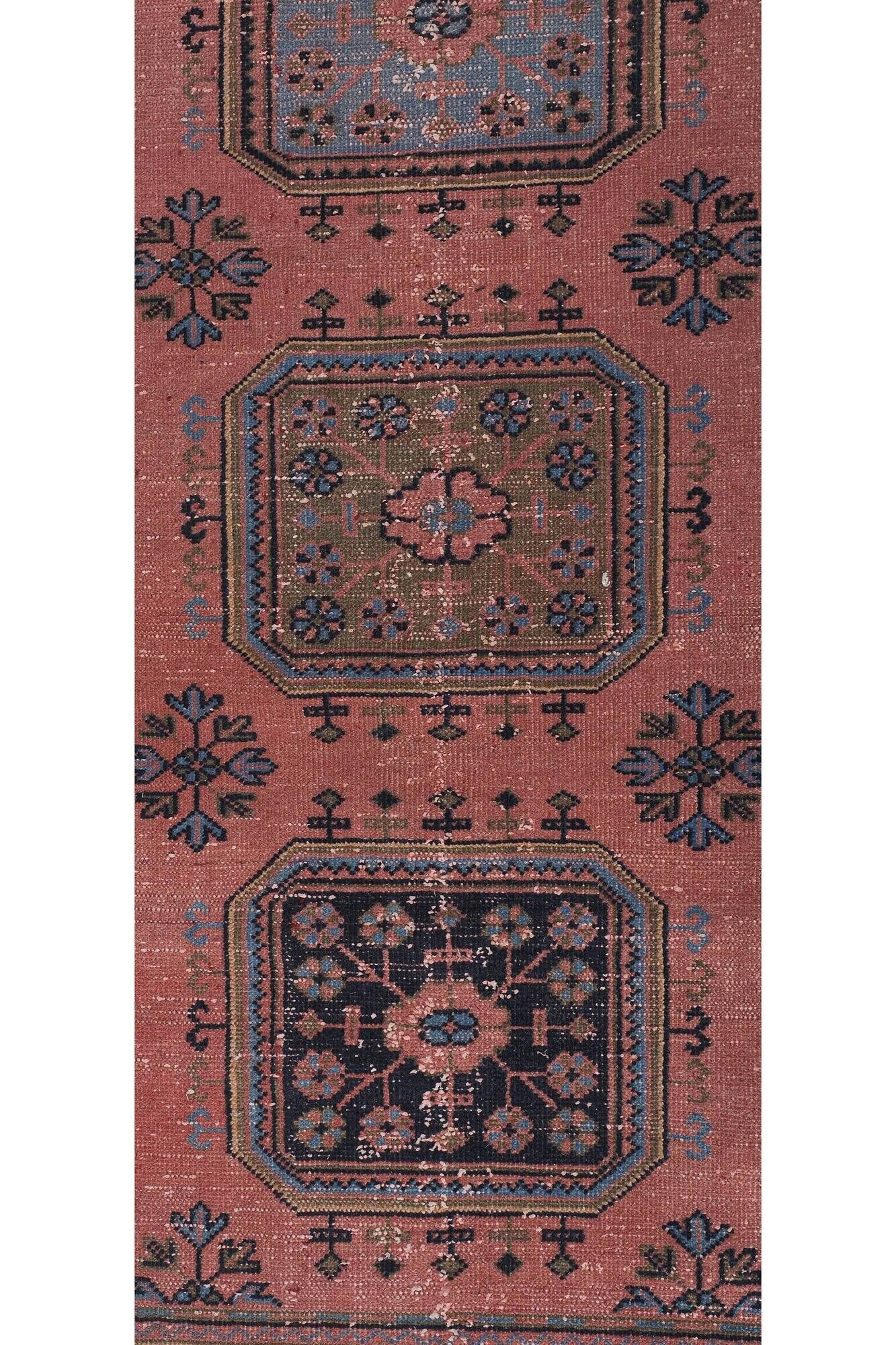 Vintage Turkish hallway rug 77x661 cm