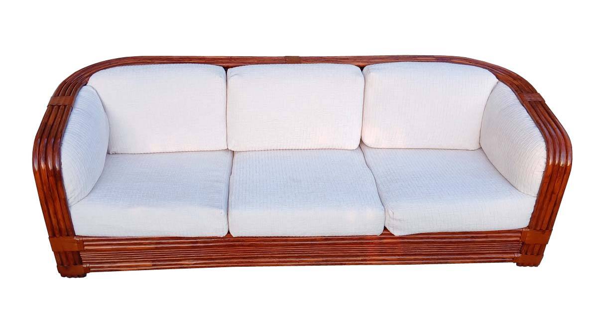 Canapé en bambou et rotin par Maugrion pour Roche Bobois