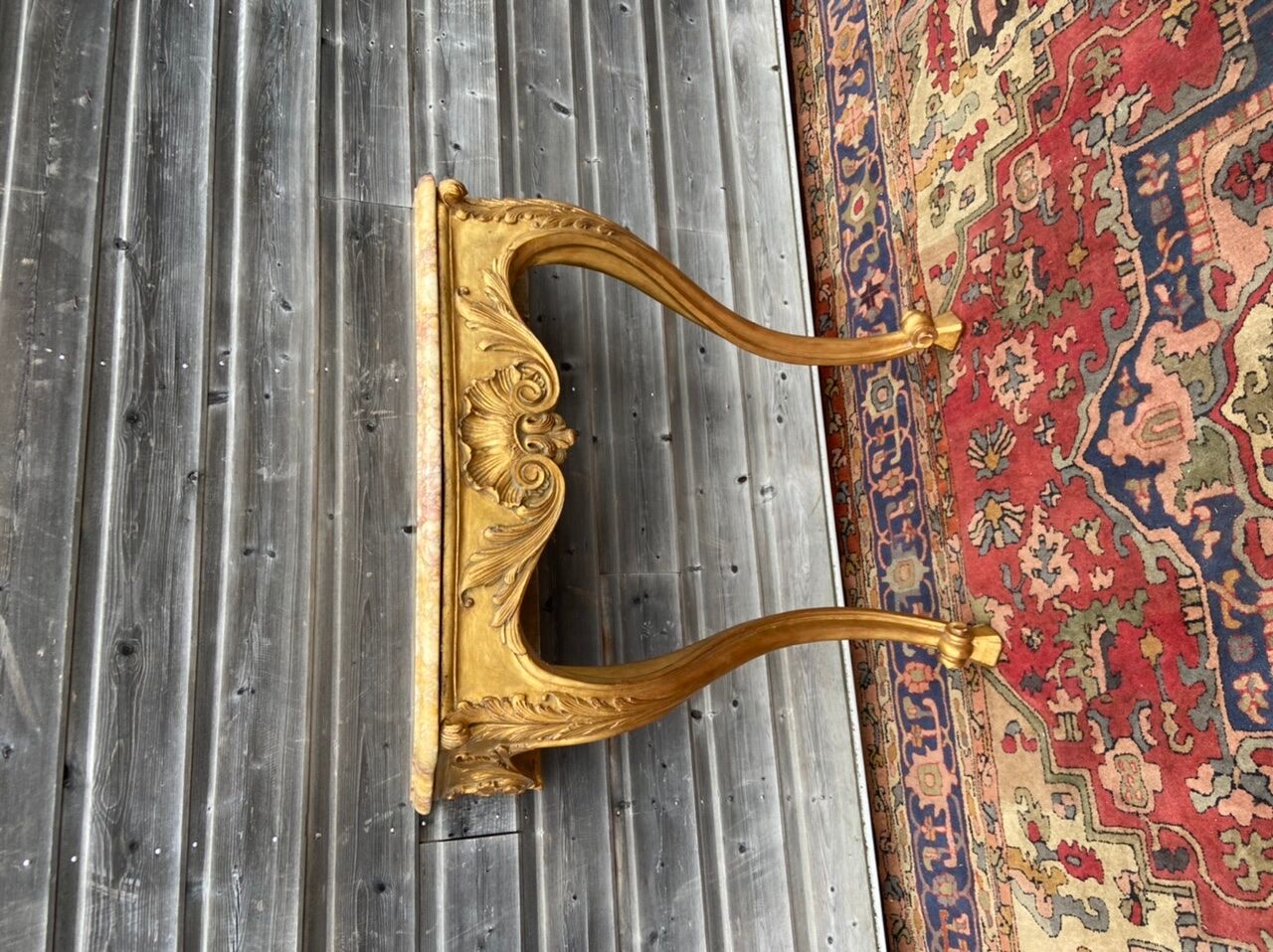 Gilded Wooden Console Louis XV Style