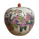 Ancient big ginger pot jar potiche chinese pink family 19th Qing dynasty
