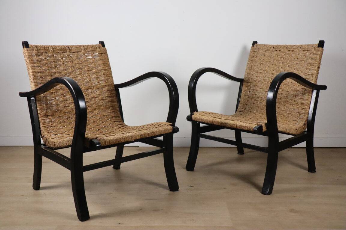 Pair of vintage armchairs by Erich Dieckmann, 1940