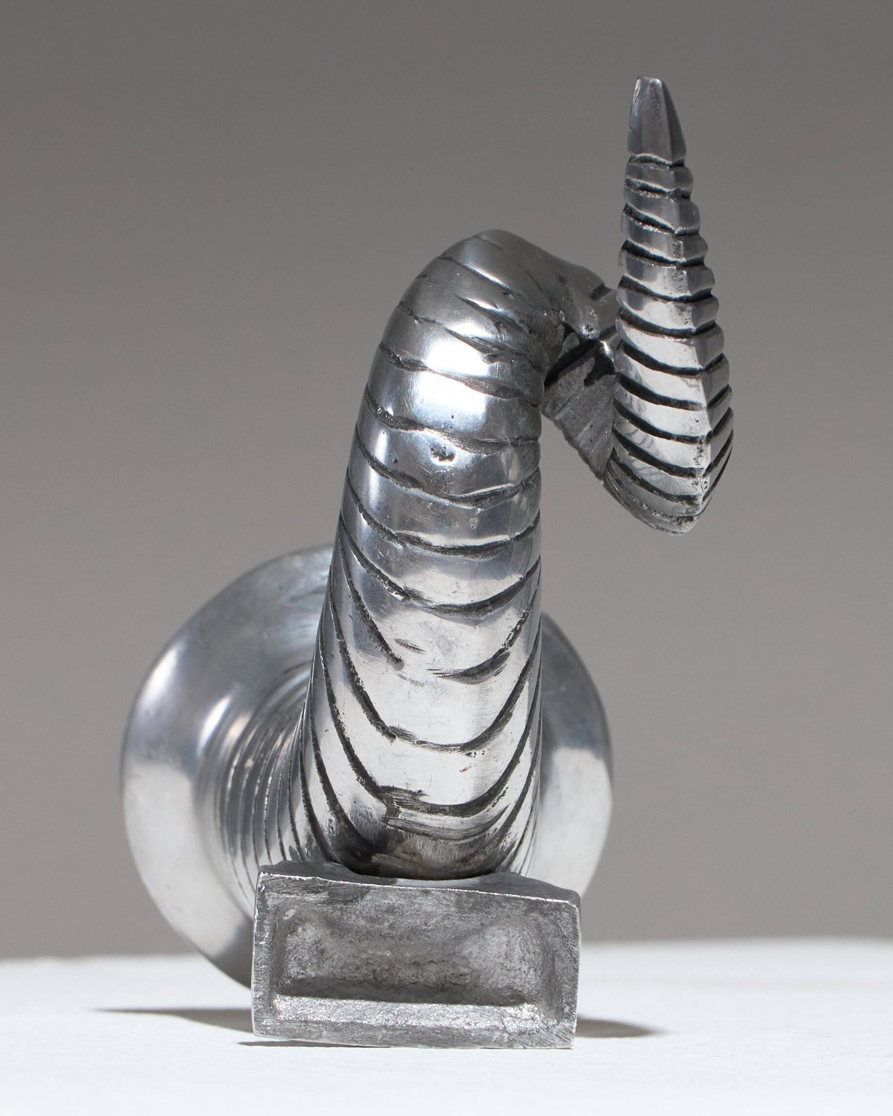 Pair of Horn Silver-Plated Candlesticks, 1960s