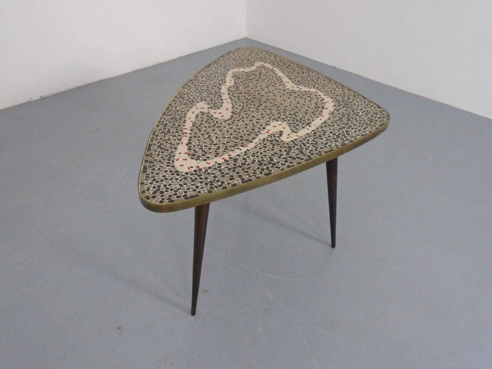 Large German Mosaic Kidney Coffee Table, 1960s