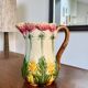 Antique floral barbotine jug – late 19th century ceramic