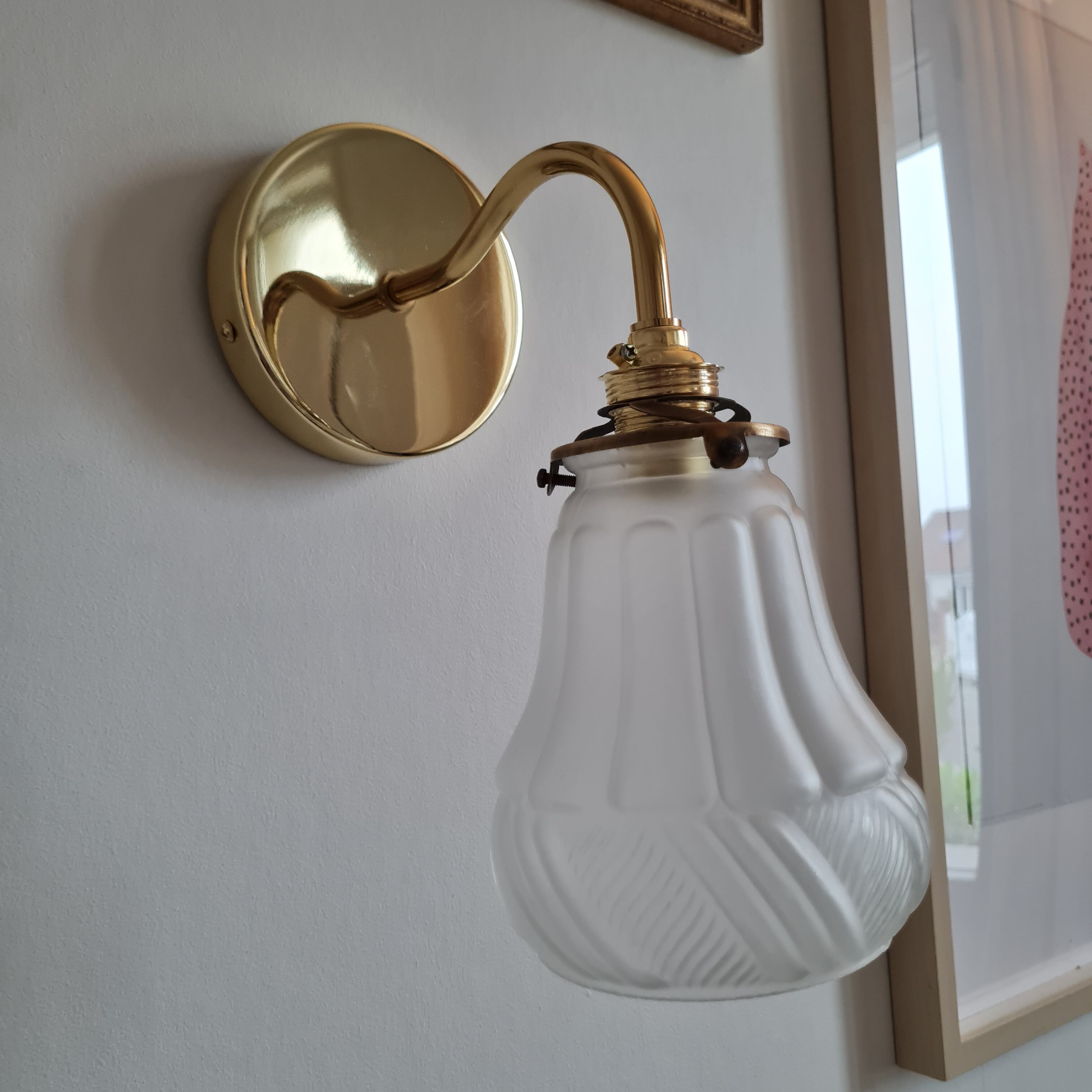 Vintage glass globe wall lamp