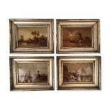 Series of four small framed chromos