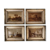 Series of four small framed chromos