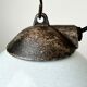 Industrial grey enamel factory lamp with cast iron top, 1960s