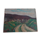 Painting oil on landscape panel early twentieth century