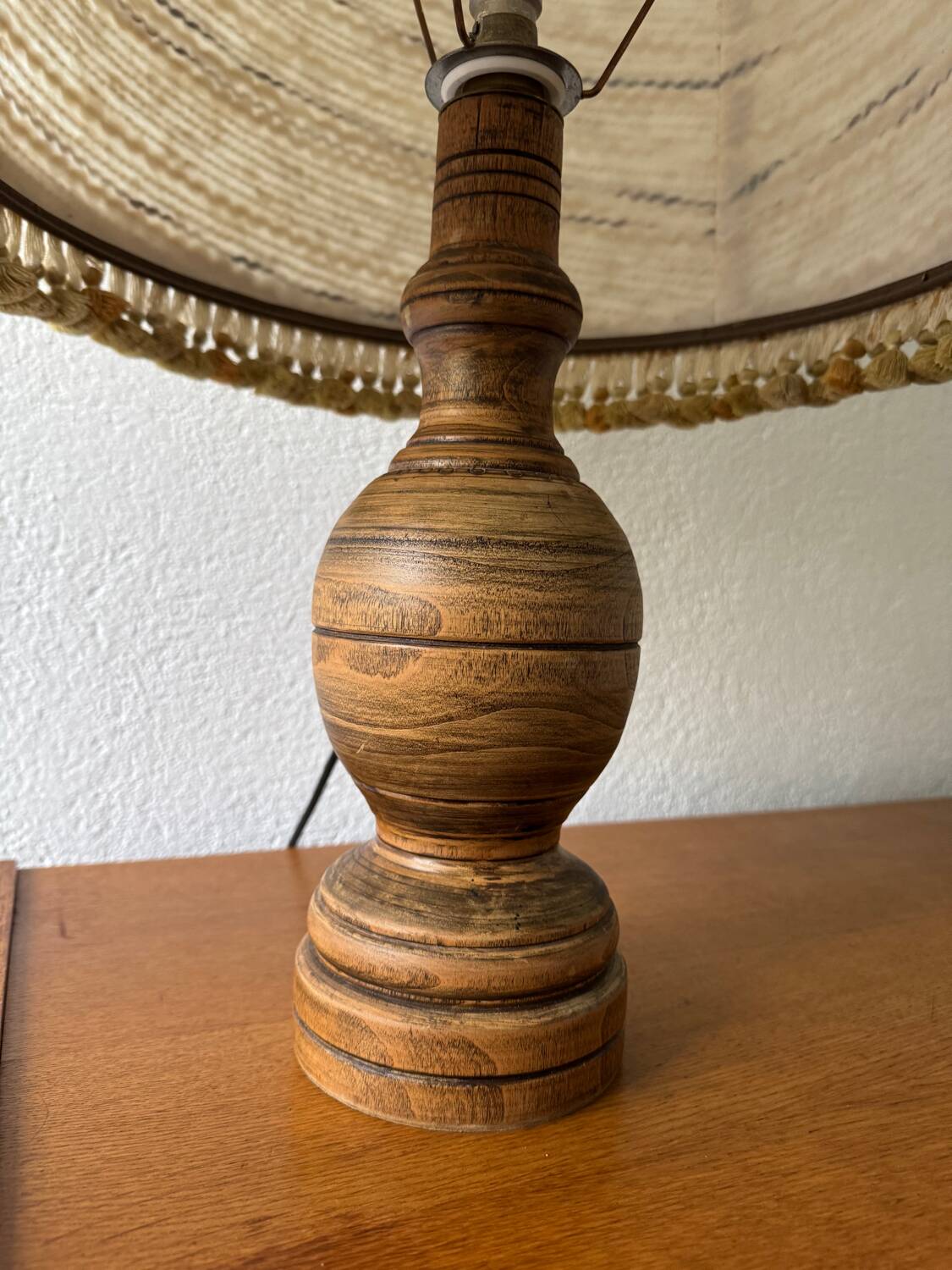 Turned wood lamp from the 60s