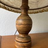Turned wood lamp from the 60s