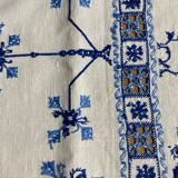 Vintage embroidered tea tablecloth