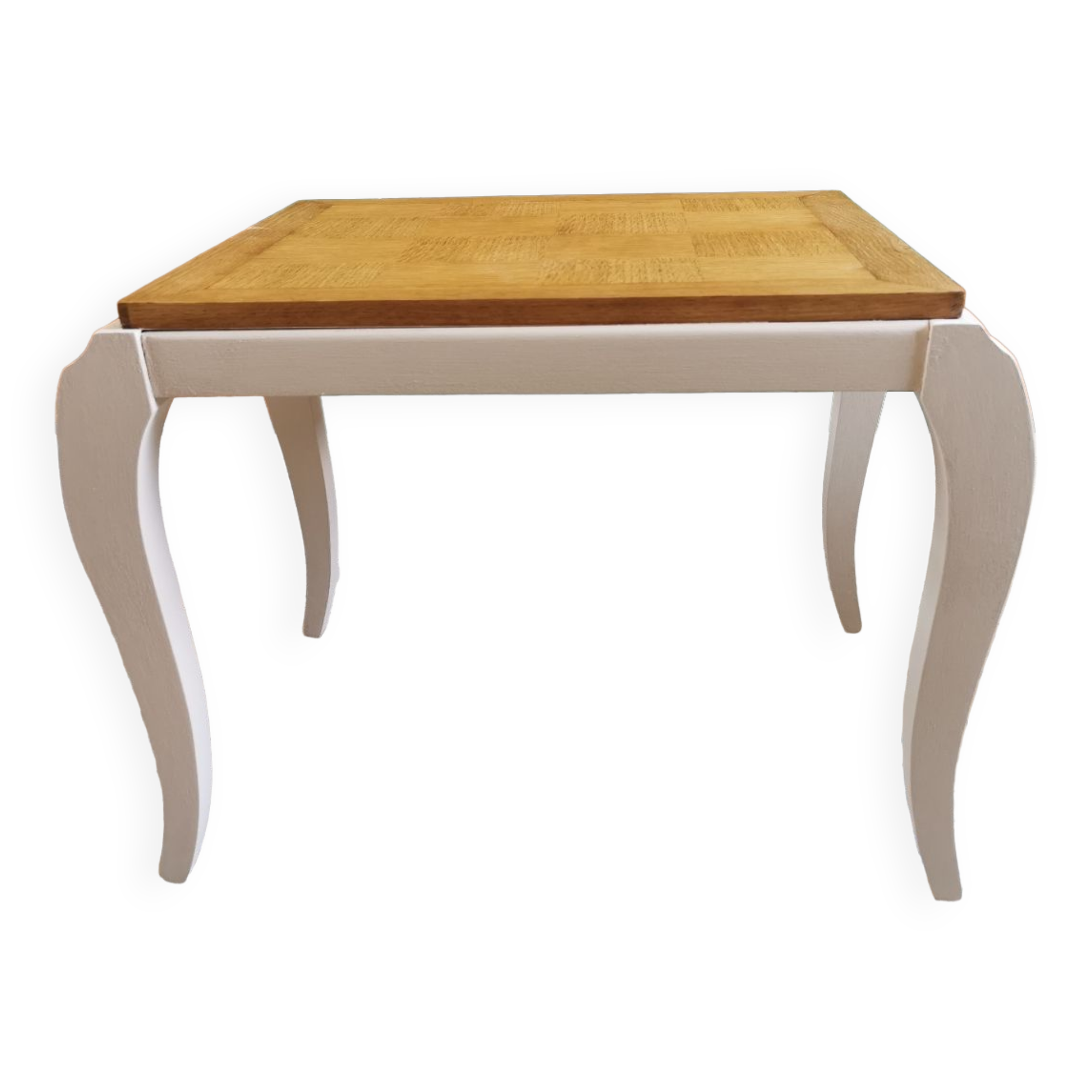 Table basse art déco relookée, pieds galbés