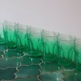 7 grands verres à eau vert vintage