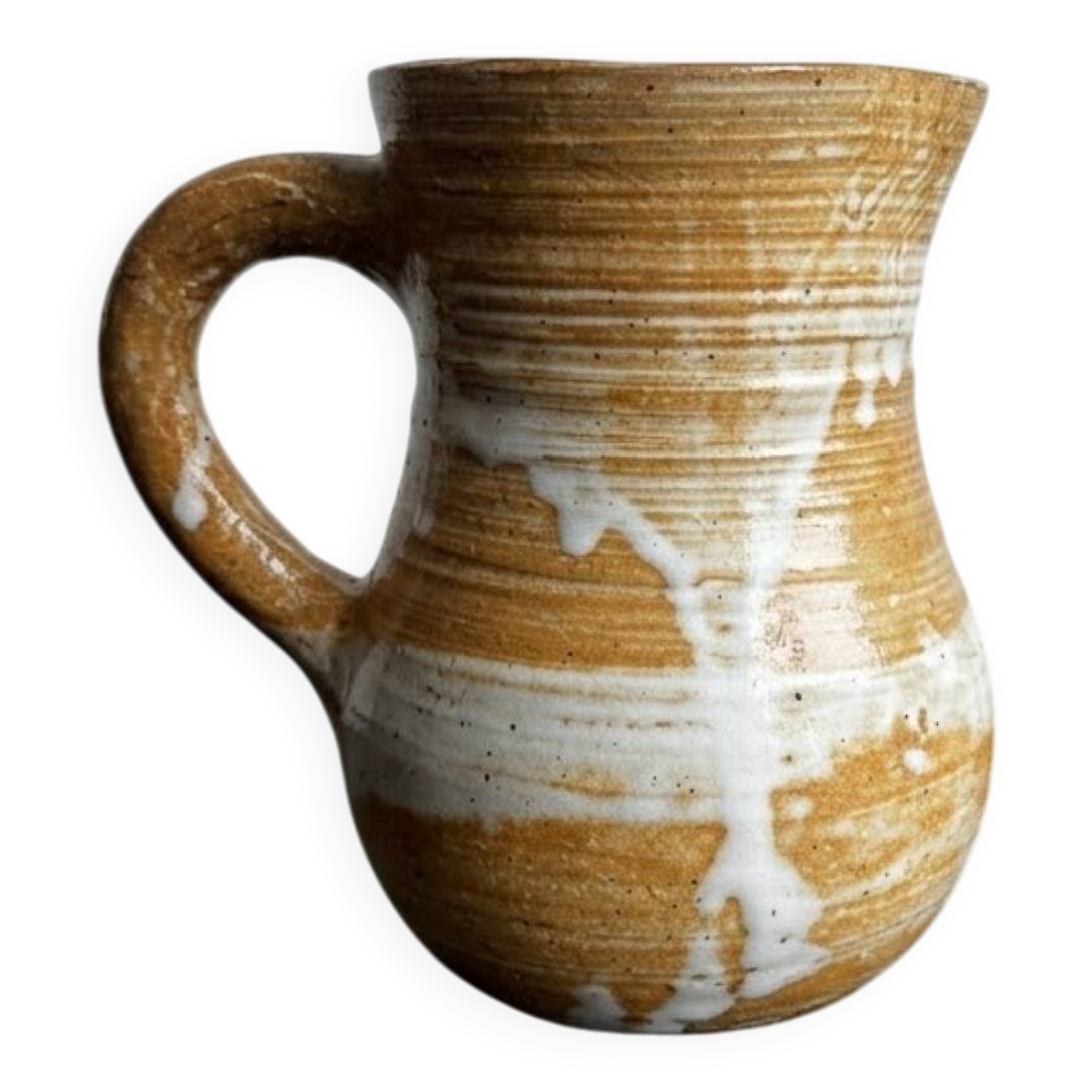 Glazed pyrite stoneware pitcher – Pierre Lion (Puisaye), c. 1970