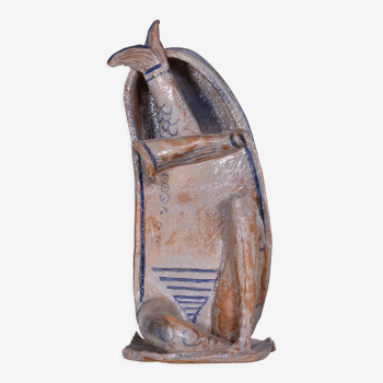 Midcentury author ceramic figurine, original condition, czechia, 1960s