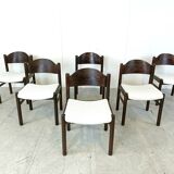 Vintage brutalist dining chairs, set of 6 - 1960s