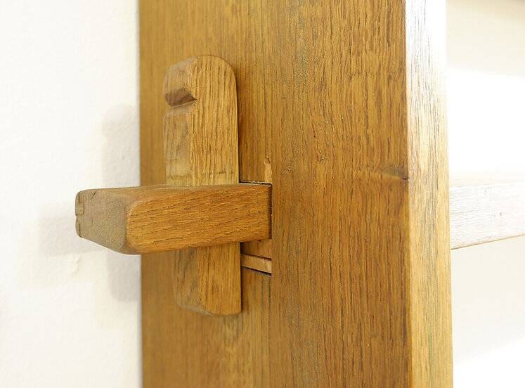 Brutalist shelf in solid wood - 1950s