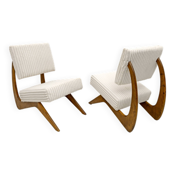 Paire de fauteuils lounge Adrian Pearsall en noyer, style Mid-Century, pour Craft Associates