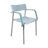 Lammhults Chair in leather and blue wood
