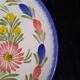 Ancienne assiette plate faïence hb quimper peint main décor floral