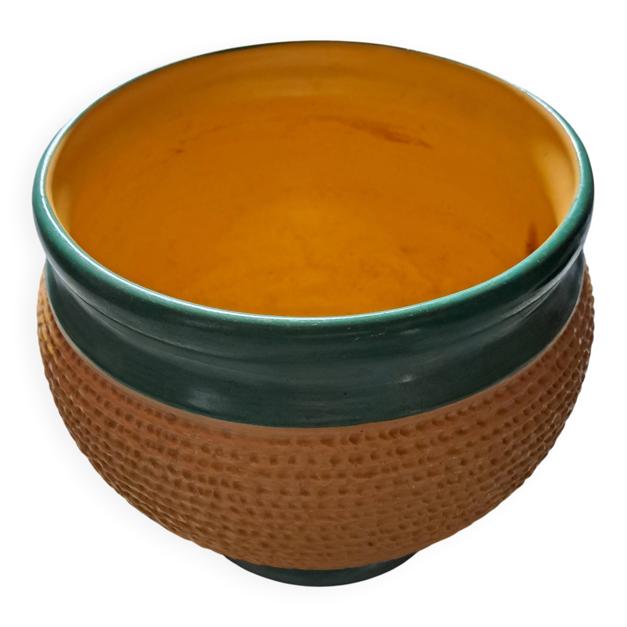 Very original vintage ceramic with a woven effect.