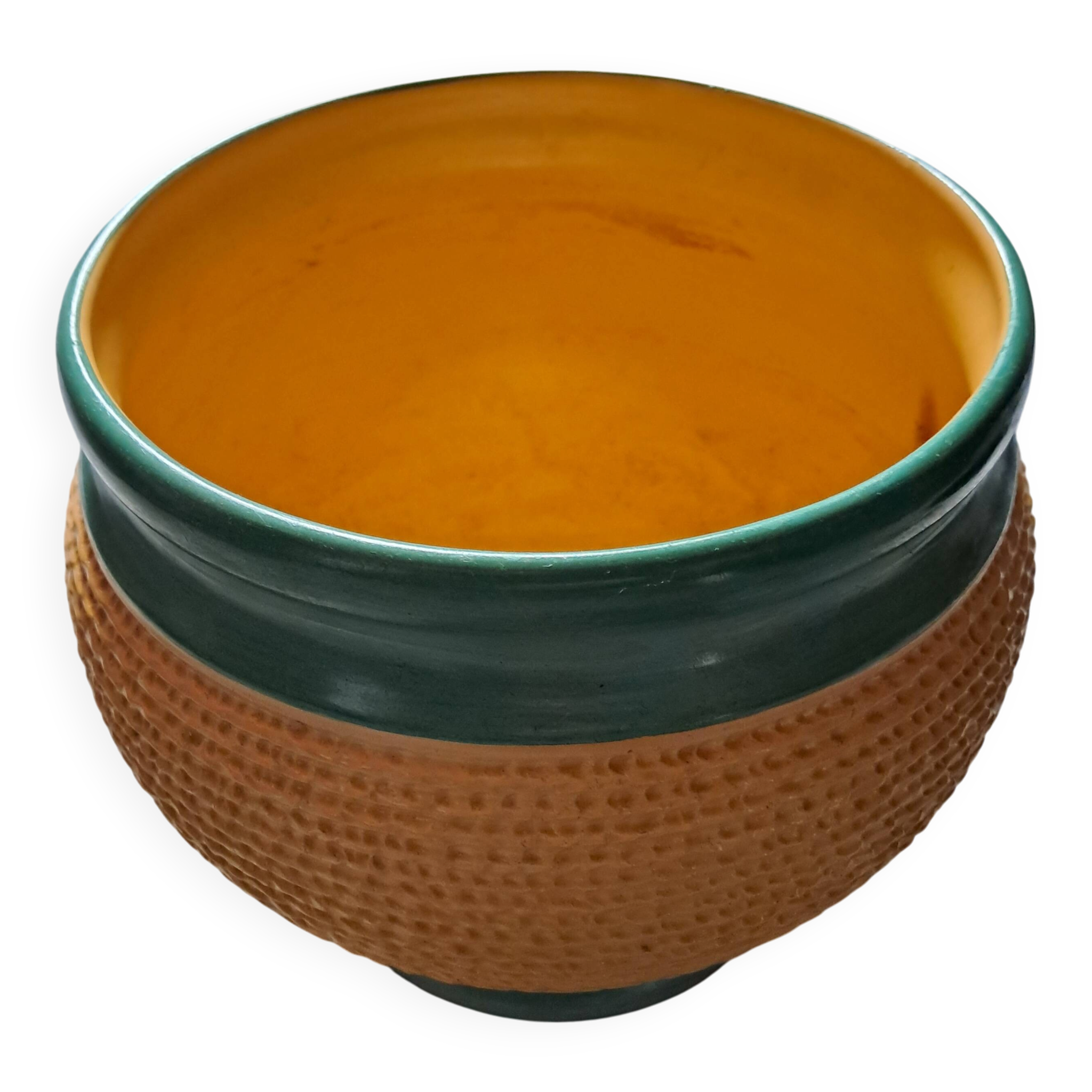 Cache-pot vintage en céramique effet tressé