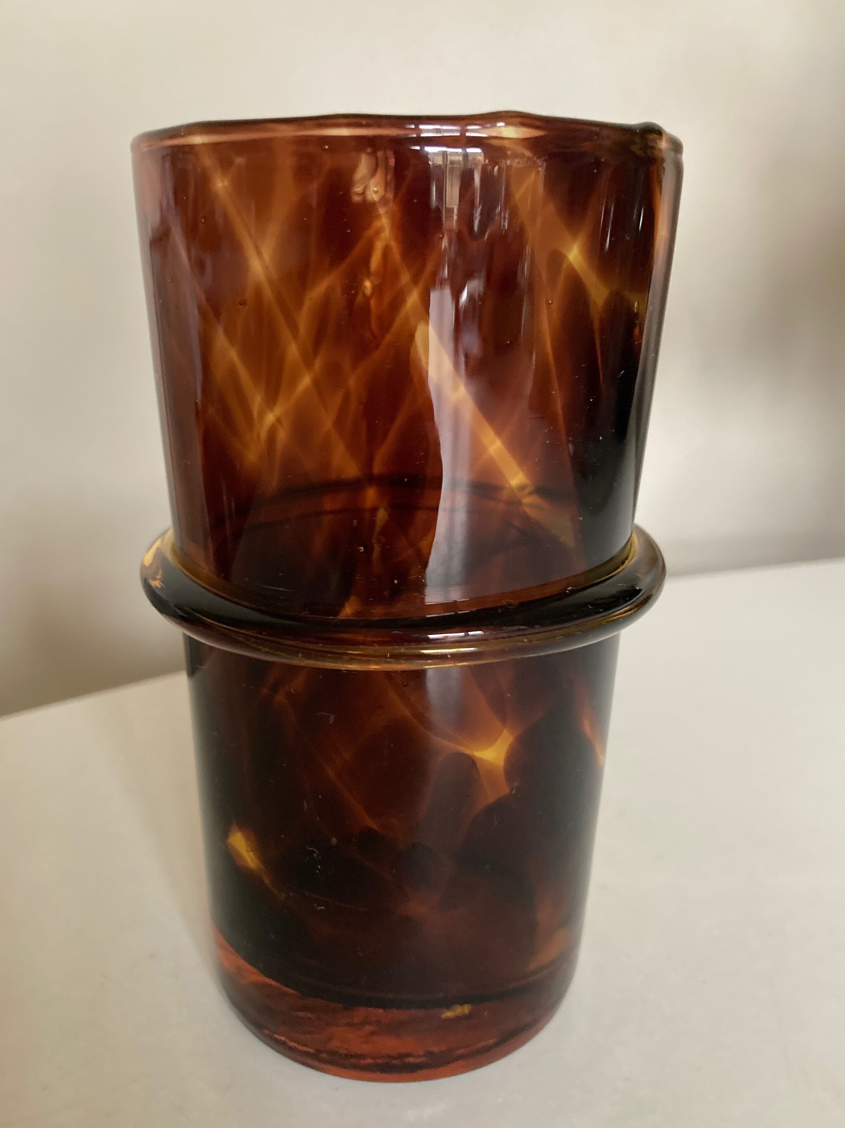 Blown glass vase tortoiseshell 1974
