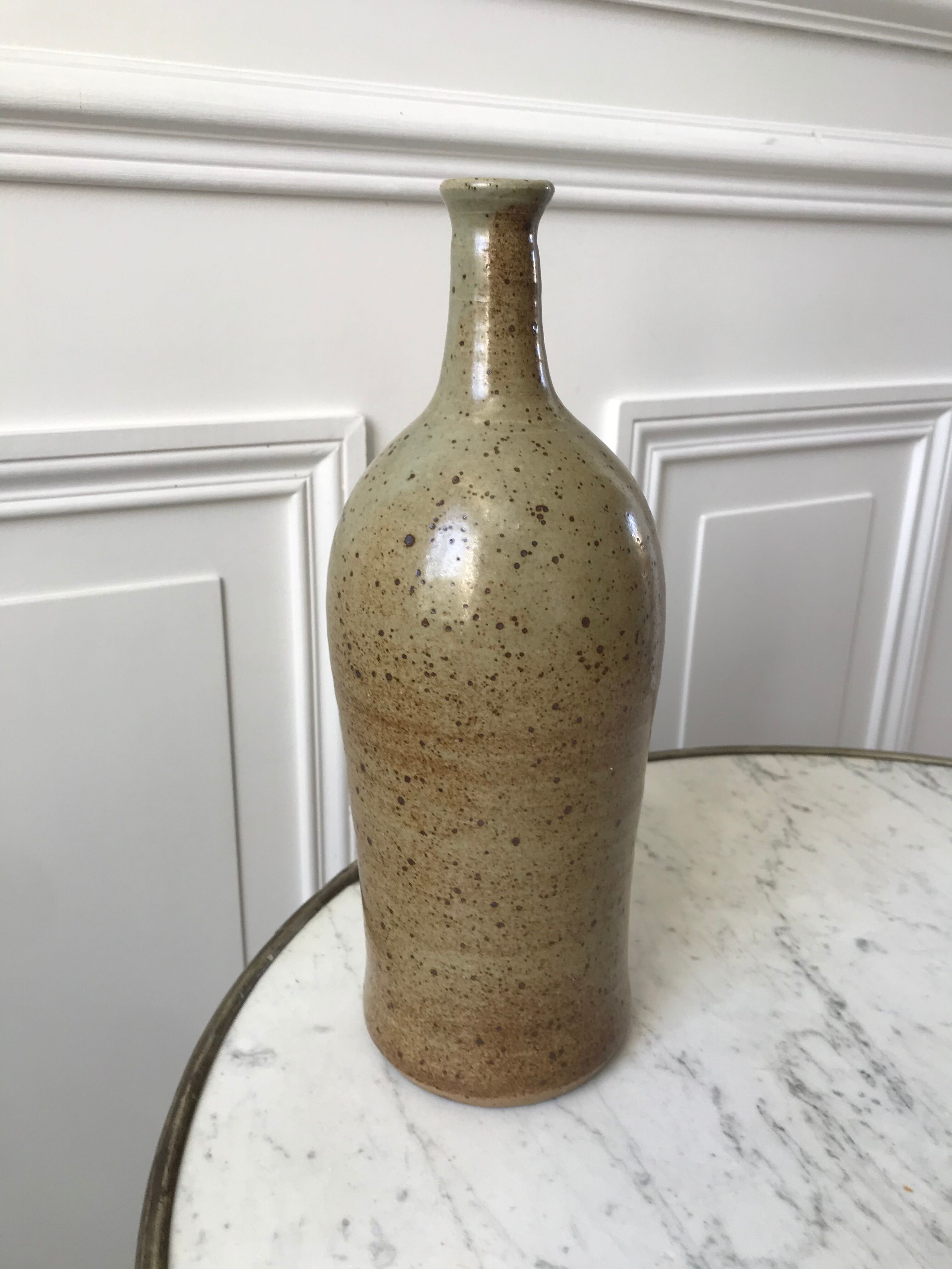 Ceramic bottle / stoneware / pottery vintage 70s signed
