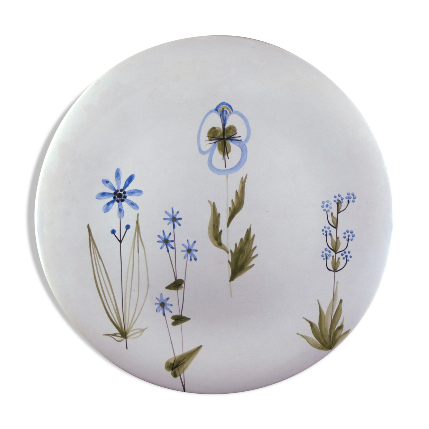 Plat céramique Roger Capron « fleurs » Vallauris 50 design/chambost/jouve