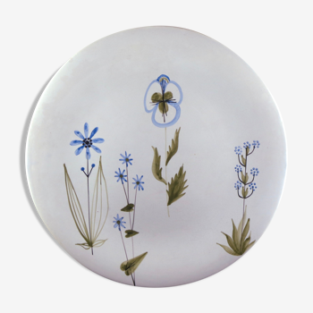 Plat céramique Roger Capron « fleurs » Vallauris 50 design/chambost/jouve