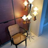 Vintage chrome and teak floor lamp 60s-70s