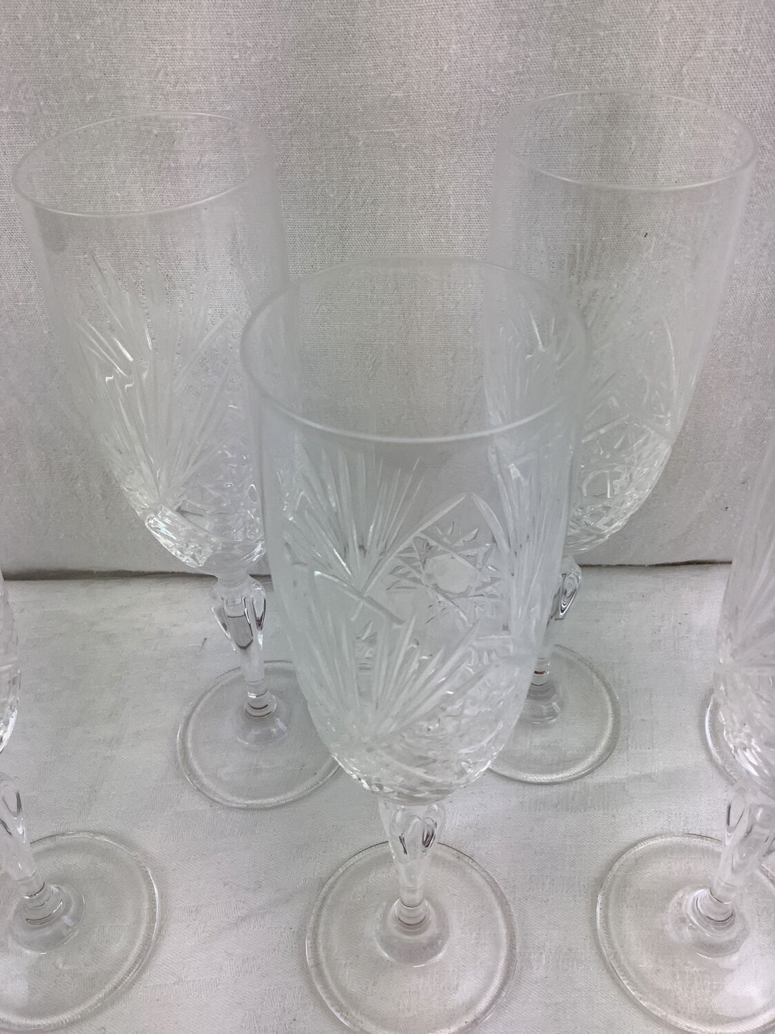 6 Baccarat crystal flutes made in france