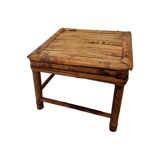 Table à plantes vintage en bambou couleur tortue, milieu du siècle