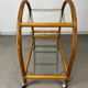 Glass and rattan dessert trolley, bar cart