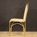 Six Italian design chairs in golden metal