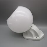 Old art deco wall lamp in opaline and porcelain