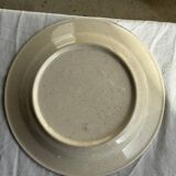 Set consisting of 6 beige flat plates with a blue rim + 3 deep plates.