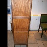Old solid wood curtained filing cabinet with its key