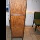 Old solid wood curtained filing cabinet with its key