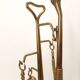 Brass, Iron and Thick Glass Fireplace Tools Set attr. to Fontana Arte