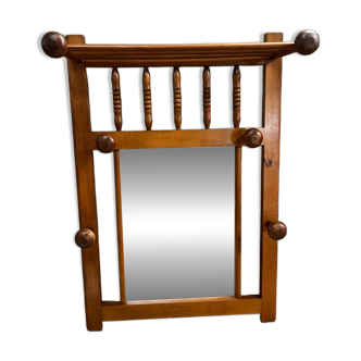 Wooden coat rack for the cloakroom