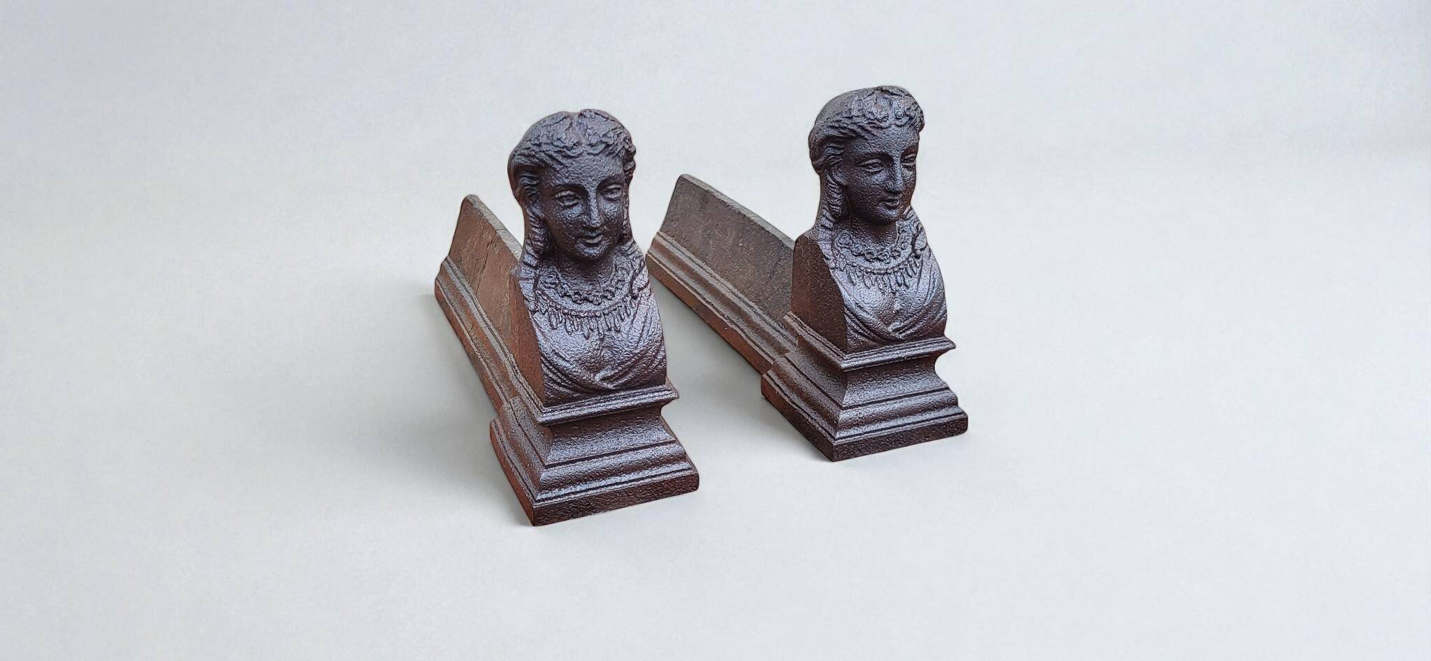 Pair of cast iron andirons